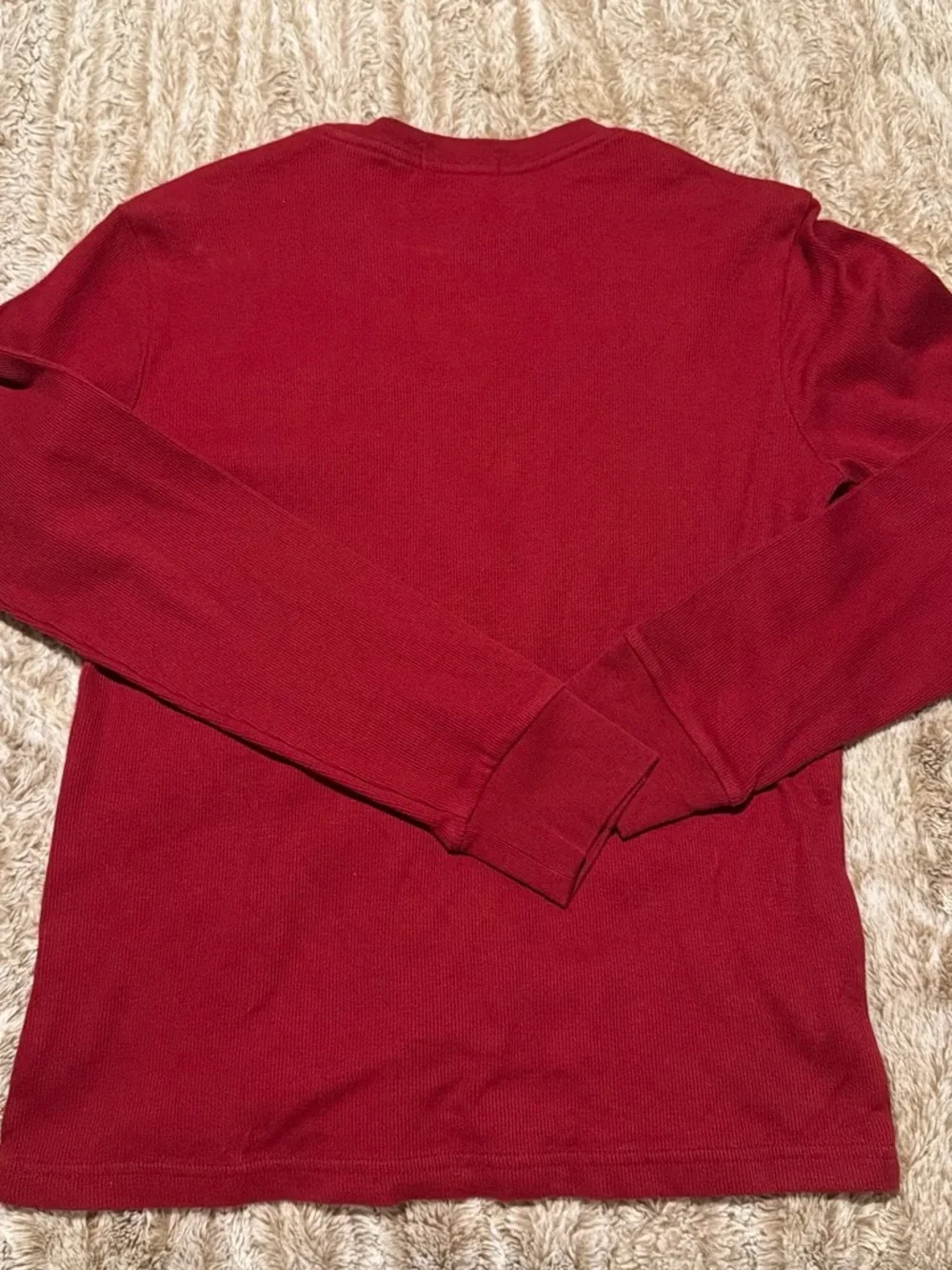 Ralph Lauren Kids Long Sleeve Crewneck Sweater - Burgundy with Navy Pony